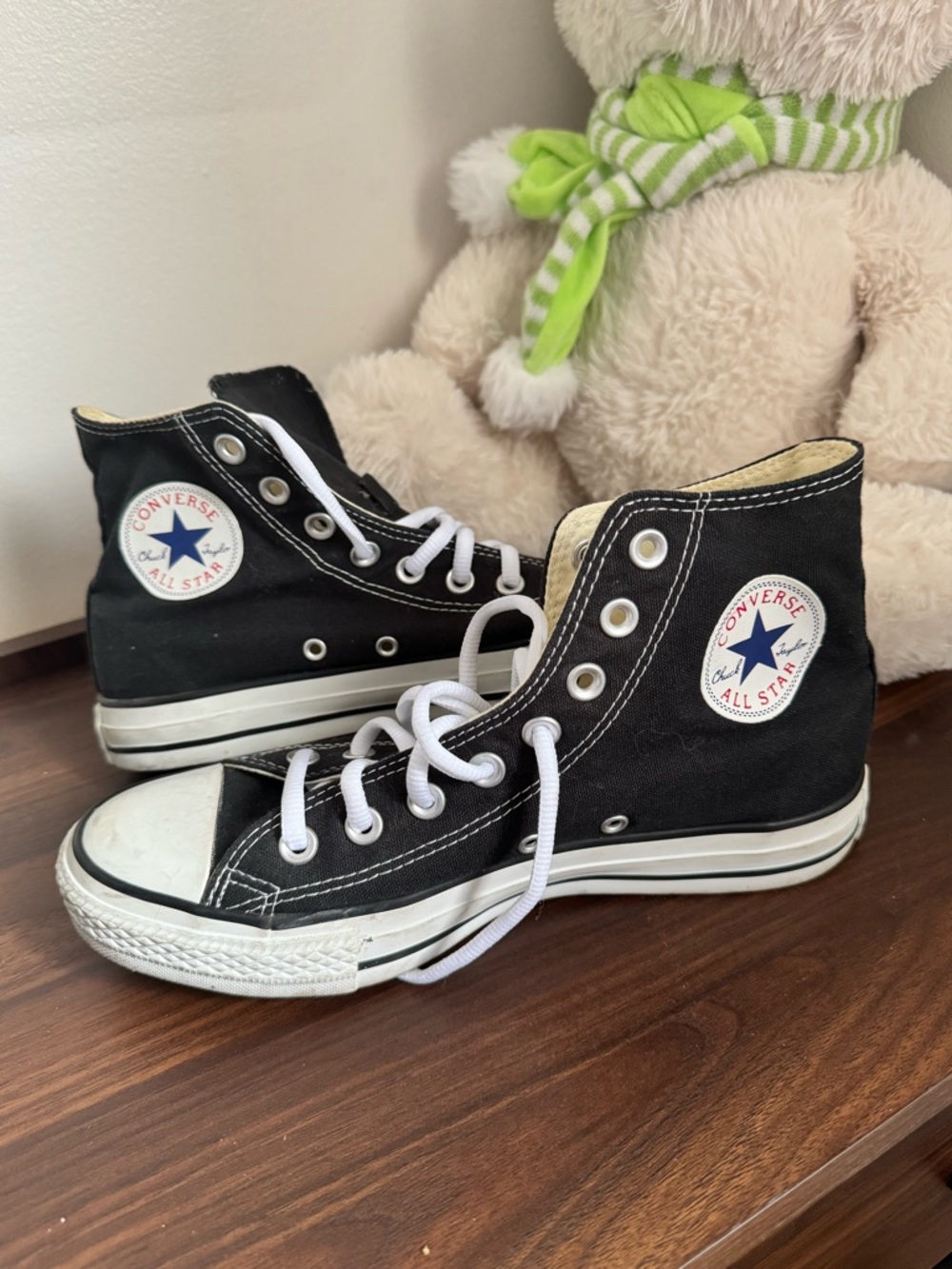 Converse High Top Sneakers - Black with White Accents
